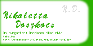 nikoletta doszkocs business card